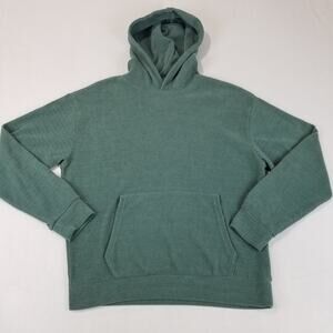 Negative Space Hoodie Medium Green Corduroy Chenille Ribbed Pullover Oversized